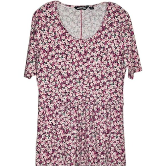Lands' End Fit & Flatter Gathered Skirt Ditzy Floral Dress - Multi - M 10-12 - Picture 2 of 10